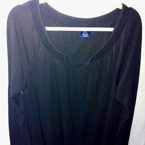 Faded Glory VINTAGE Women's Size M (8-10) Black Boho Tunic Top